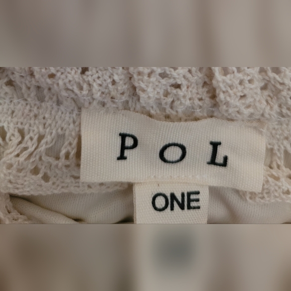 POL Cream Crochet Skirt With Fringe Resort Wear. One Size NWOT - Picture 6 of 7